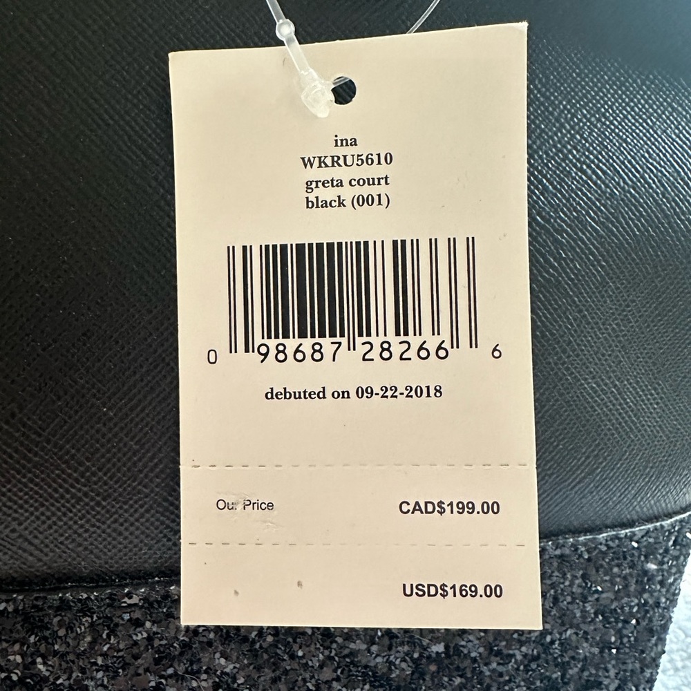 New Authentic Kate Spade ina Greta court black satchel glitter small hand bag - Picture 7 of 12